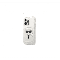 Karl Lagerfeld Head Full Glitter Apple iPhone 13 Pro szilikon tok ezüst (KLHCP13LKHTUGLS) (KLHCP13LKHTUGLS)