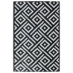 Vidaxl fekete-fehér PP kültéri szőnyeg 120 x 180 cm 368572