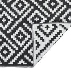 Vidaxl fekete-fehér PP kültéri szőnyeg 120 x 180 cm 368572