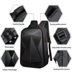 Dollcini Dollcini utazó hátizsák, vízálló hátizsák, férfi hard shell hátizsák 17 hüvelykes számítógépes táska, 438212, Fekete matt
