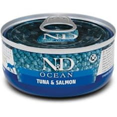 N&D OCEAN Cat cons. Tonhal és lazac 70 g