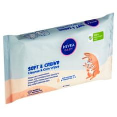 Nivea Baby Soft & Cream Tisztító és ápoló törlőkendők 57 db