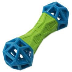 Dog Fantasy Játék KUTYA FANTASY Csont geometrikus mintákkal fütyülve zöld-kék 18 cm