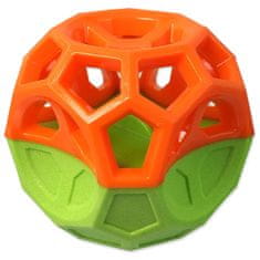Dog Fantasy Játék DOG FANTASY labda geometriai formákkal, fütyülő narancs-zöld 8,5 cm