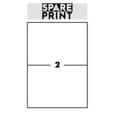 SPARE PRINT PREMIUM Öntapadós címkék fehér, 100 db A4-es lap dobozban (1 lap/2x címke 210x148,5mm)
