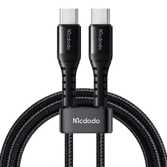 Mcdodo CA-5640 USB Type-C apa - USB Type-C apa Töltőkábel - Fekete (0.2m) (CA-5640)