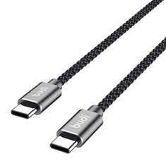 Budi 206TT15B USB-C apa - USB-C apa 2.0 Adat és töltő kábel - Fekete (1.5m)
