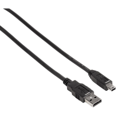 Hama 74201 USB-A apa - Mini USB apa 2.0 Adat és töltőkábel - Fekete (1.8m) (74201)