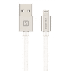 SWISSTEN USB-A apa - Lightning apa 2.0 Adat és töltő kábel - Fehér (1.2m) (71524203)