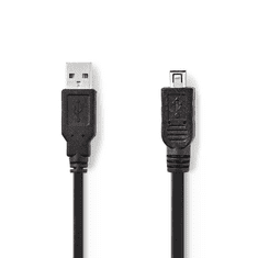 Nedis USB-A apa - Hirose Mini 4 tűs apa Összekötő kábel 2m - Fekete (CCGP60200BK20)