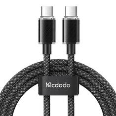 Mcdodo CA-3670 USB Type-C apa - USB Type-C apa Töltőkábel - Fekete (1.2m) (CA-3670)