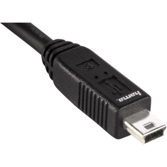 Hama 74201 USB-A apa - Mini USB apa 2.0 Adat és töltőkábel - Fekete (1.8m) (74201)