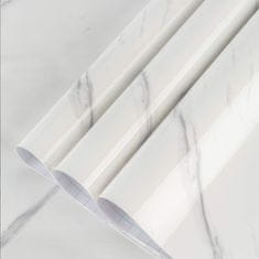 Dollcini Dollcini Extra széles márvány gránit tapéta elefántcsont fehér világos színű munkalap érintkező papír konyhai fürdőszoba öntapadó vízálló márvány tapéta, 438231, Fehér fa
