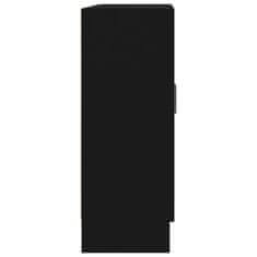 Vidaxl fekete forgácslap vitrinszekrény 82,5 x 30,5 x 80 cm 802742