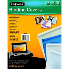 Fellowes Coverlight A4 3mm hőkötő borító 11-32 laphoz - Fehér (20 db / csomag) (5379701)