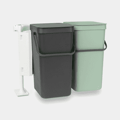 Brabantia Sort & Go 2x16 literes hulladékgyűjtő szemetes - Világoszöld/Sötétszürke (214462)
