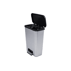 CURVER Compatta 50 literes pedálos műanyag szemetes - Fekete/Ezüst (249811)