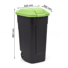 KETER 110 literes műanyag Kültéri műanyag szemetes - Fekete/Zöld (2912900847)