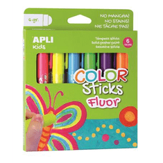 Apli Kids 6 darabos toll alakú tempera stift készlet - Fluoreszkáló színek (14404)