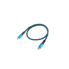 Lanberg CA-CMCM-45CU-0005-BK USB-C apa - USB-C apa 4.0 Adat és töltőkábel - Kék/Fekete (0.5m) (CA-CMCM-45CU-0005-BK)