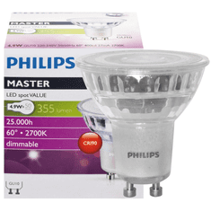 PHILIPS Master LEDspot Value D 4.9W GU10 LED Spot Izzó - Meleg Fehér (70791300)
