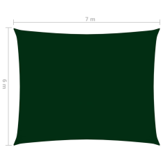 Vidaxl sötétzöld téglalap alakú oxford-szövet napvitorla 6 x 7 m (135497)