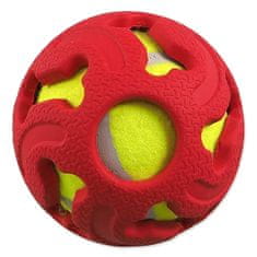 Dog Fantasy Labda DOG FANTASY gumilabda teniszlabdával piros 7,5 cm