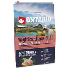 Ontario  Dog Large Weight Control pulyka &amp; burgonya &amp; gyógynövények 2.25 kg