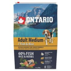Ontario  Dog Adult Medium hal és rizs 2,25 kg