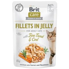 Brit BRIT Care Cat Pouch Pisztráng és tőkehal zselében 85 g
