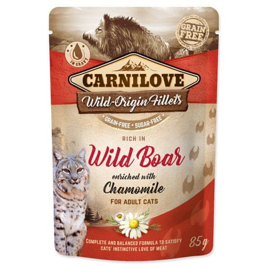 Carnilove Kapszula CARNILOVE Cat Rich in Wild Boar kamillával dúsítva 85 g