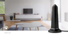 Nedis Indoor HDTV Antenna | Active | UHF | Reception range: 0-15 km | LTE700 | Gain: 26 dB | ABS | Black 