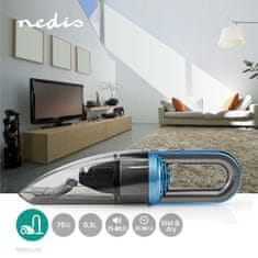 Nedis Handheld Vacuum Cleaner | 75 W | Rechargeable | Dry / Wet | Li-Ion | Blue / Grey 