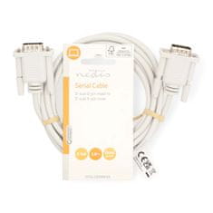 Nedis Serial Cable | D-SUB 9-Pin Male | D-SUB 9-Pin Male | Nickel Plated | 2.00 m | Round | PVC | Ivory | Label 