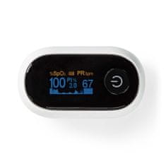 Nedis SmartLife oxigénmérő | Bluetooth | OLED kijelző | Hangos riasztás / Perfúziós index / Pulzusszám / Nagy pontosságú érzékelő / Mozgási interferencia / Oxigéntelítettség (SpO2) | fehér 
