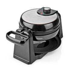 Nedis Waffle Iron | Belgian Waffles | 17 cm | 1000 W | Automatic Temperature Control | ABS / Stainless Steel 
