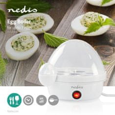 Nedis egg cooker | 7 eggs | Measuring glass | Warning signal | Automatic shut-off | White 
