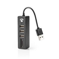 Nedis USB hub | USB A Férfi | USB-A nő | 3 portos port(ok) | USB tápellátás | SD és MicroSD / 3x USB 