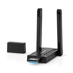 Nedis Nätverks dongle | Wi-Fi | AC1200 | 2,4/5 GHz (kétsávos) | USB3.0 | Wi-Fi hastighet összesen: 1200 Mbps | Windows 10 / Windows 11 / Windows 8 