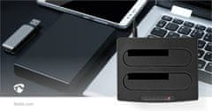 Nedis Merevlemez dokkoló állomás | USB 3.2 Gen1 | USB Type-A | 2 lemez | 2,5 / 3,5" | USB 3.2 Gen1 | Dokkolás | Asztali 