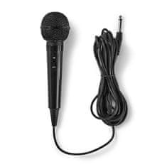 Nedis Vezetékes mikrofon | Kardioid | Fix kábel | 5,00 m | 80 Hz - 12 kHz | 600 Ohm | -75 dB | Be/ki gomb | Bőrönd mellékelve | ABS | Fekete 
