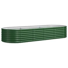 Vidaxl zöld porszórt acél kerti magaságyás 224x80x36 cm 318918