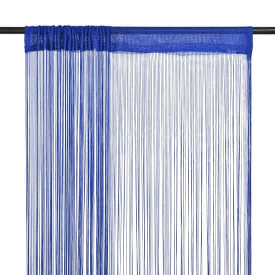 Vidaxl 2 db kék zsinórfüggöny 100 x 250 cm 132406