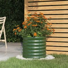 Vidaxl zöld porszórt acél kerti ültetőláda 40 x 40 x 36 cm 318843