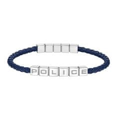Police Kék bőr karkötő Crosschess PEAGB0005017 (Hossz 18 cm)