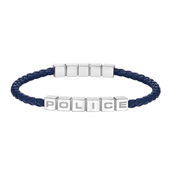 Police Kék bőr karkötő Crosschess PEAGB0005017