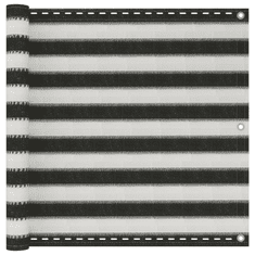 Vidaxl antracitszürke-fehér HDPE erkélynapellenző 90 x 300 cm (310852)