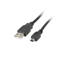 Lanberg Lanberg USB 2.0 mini AM-BM5P ferrite magos kábel 1.8m - Fekete
