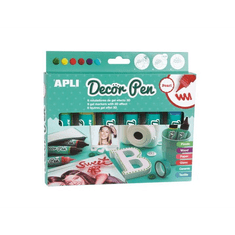 Apli Decor pen Gyöngyházfényű dekortoll készlet - 6 színű