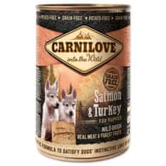 Carnilove CARNILOVE Puppy vadhúsos lazac és pulyka konzerv 400 g